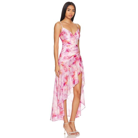 NWT Bardot Sorella Pink Tie Dye Sleeveless Tiered Skirt Maxi Dress Size 4, 10 - Picture 2 of 3